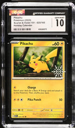 2025 Pokemon #025/165 Pikachu Holiday Calendar CGC 10