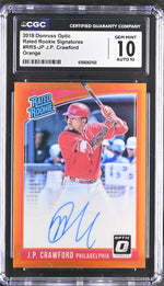 2018 Donruss Optic #RRS-JP J.P. Crawford Rated Rookie Signatures /75 CGC 10