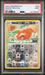 2022 Pokemon Go Reverse Holo Ditto Bidoof #59 PSA 9