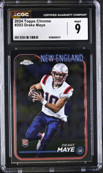 2024 Topps Chrome #203 Drake Maye CGC 9