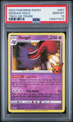 2022 Pokemon Sword and Shield Chilling Reign Trick Or Trade Holo Gengar #057 PSA 10