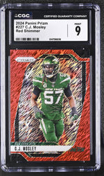 2024 Prizm #227 C.J. Mosley Red Shimmer /35 CGC 9
