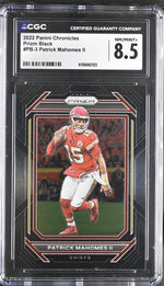 2022 Chronicles #PB-3 Patrick Mahomes II Prizm Black CGC 8.5
