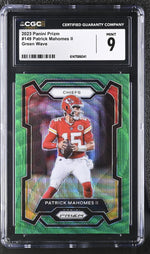 2023 Prizm #149 Patrick Mahomes II Green Wave CGC 9