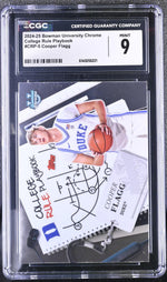2024 Bowman Chrome #CRP-5 Cooper Flagg College Rule Playbook CGC 9