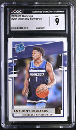 2020 Donruss #201 Anthony Edwards Rated Rookie CGC 9