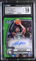 2024 Bowman Chrome #80 Jaden Akins Prospect Autographs /85 Auto CGC 10