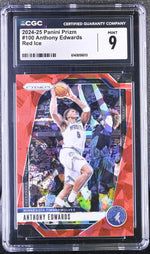 2024 Prizm #100 Anthony Edwards Red Ice CGC 9