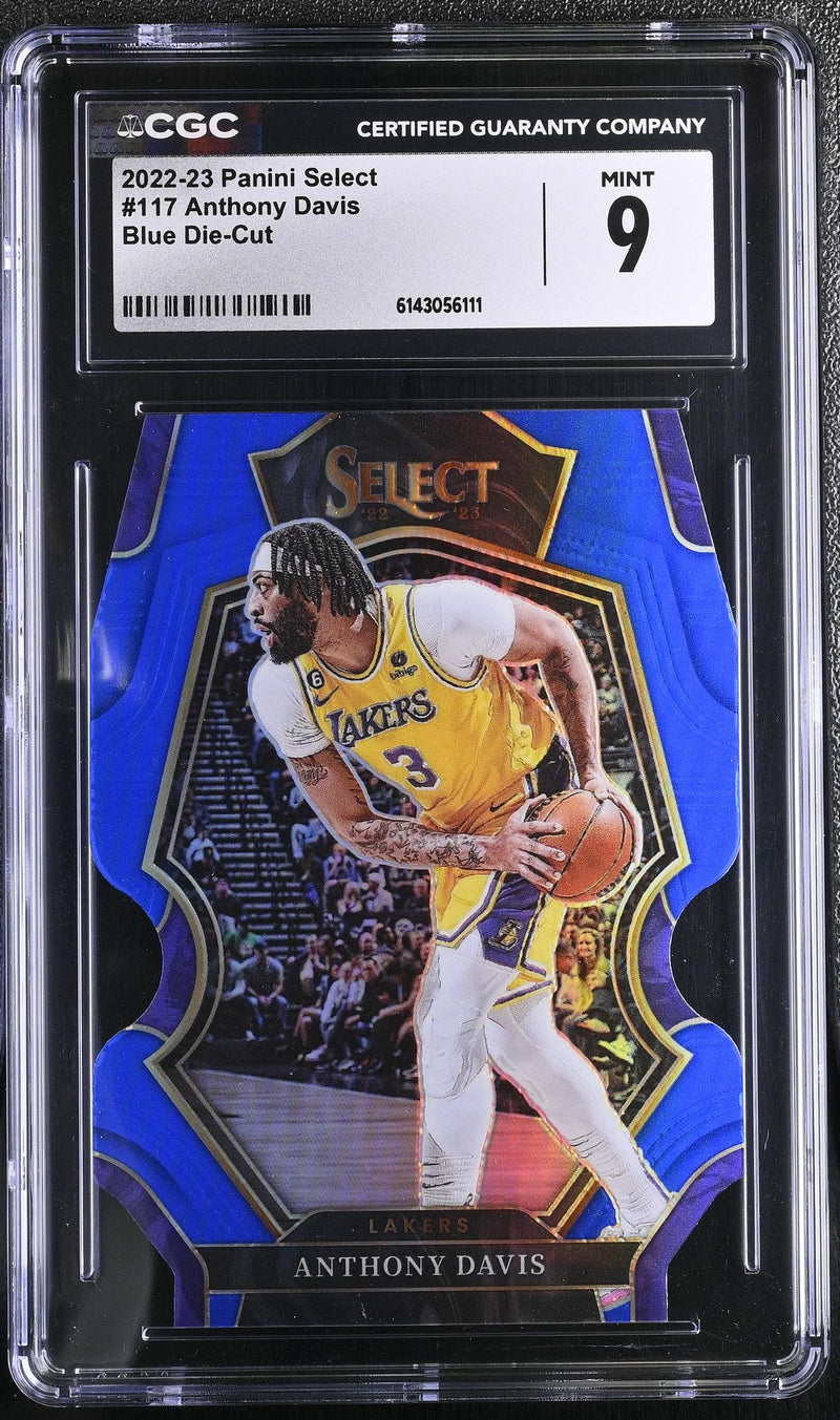 2022-23 Panini Select Anthony Davis #117 Blue Die-Cut Prizm /249 CGC 9