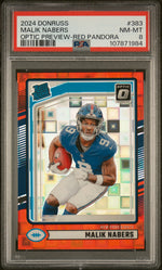 2024 Donruss Optic Rated Rookie Preview Red Pandora Malik Nabers #383 PSA 8