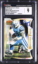 1996 Bowman's Best #BC6 Marshall Faulk Best Cuts CGC 9
