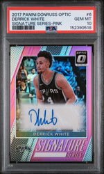 2017 Donruss Optic Signature Series Pink Derrick White #6 /25 PSA 10