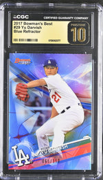 2017 Bowman's Best #29 Yu Darvish Blue Refractor /150 CGC 10