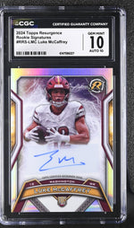 2024 Topps Resurgence #RRS-LMC Luke McCaffrey Rookie Signatures CGC 10