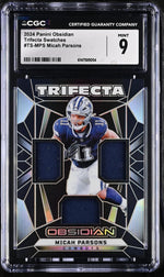 2024 Obsidian #TS-MPS Micah Parsons Trifecta Swatches CGC 9