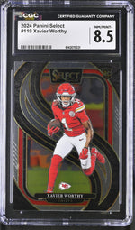 2024 Select #119 Xavier Worthy Premier Level CGC 8.5