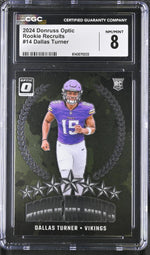 2024 Donruss Optic #14 Dallas Turner Rookie Recruits CGC 8