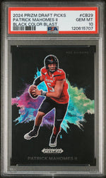 2024 Prizm Draft Picks Black Color Blast Patrick Mahomes II #29 PSA 10