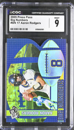 2005 Press Pass #BN 17 Aaron Rodgers Big Numbers /25 CGC 9