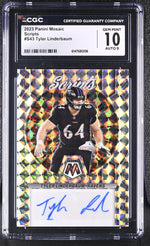 2023 Mosaic #S43 Tyler Linderbaum Scripts CGC 10