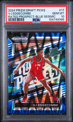 2024 Panini Prizm Draft Picks Rated Prospect Blue Seismic Vj Edgecombe #17 /149 PSA 10