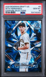 2025 Bowman Draft Sapphire Edition Sapphire Selections Seth Hernandez #6 PSA 10