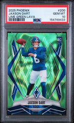 2025 Panini Phoenix Lime Green Lava Jaxson Dart #200 /225 PSA 10