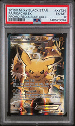 2016 Pokemon XY Black Star Promo Red and Blue Collection Pikachu Ex #XY124 PSA 6