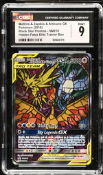 2019 Black Star Promos # Moltres & Zapdos & Articuno GX Hidden Fates Elite Trainer Box CGC 9