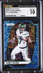 2024 Prizm #224 Garrett Wilson No Huddle Blue /99 CGC 10