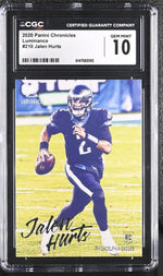2020 Luminance #210 Jalen Hurts CGC 10