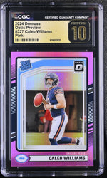2024 Donruss #327 Caleb Williams Optic Preview CGC 10