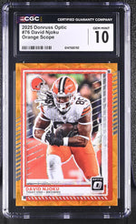 2025 Donruss Optic #76 David Njoku Orange Scope /79 CGC 10