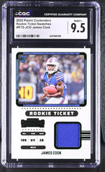 2022 Contenders #RTS-JCO James Cook Rookie Ticket Swatches CGC 9.5