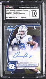 2024 Bowman Chrome #PA-OHA Omarion Hampton Prospect Autographs Auto CGC 10
