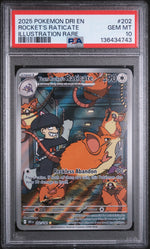 2025 Pokemon Destined Rivals Illustration Rare Team Rocket's Raticate #202 PSA 10
