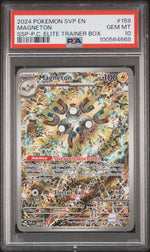 2024 Pokemon Scarlet and Violet Black Star Promo Surging Sparks Pokemon Center Elite Trainer Box Magneton #159 PSA 10