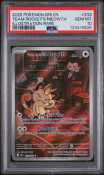 2025 Pokemon Scarlet and Violet Destined Rivals Illustration Rare Team Rocket's Meowth #203 PSA 10