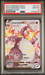 2021 Pokemon Sword and Shield Shining Fates Shiny Vault Charizard Vmax #SV107 PSA 10