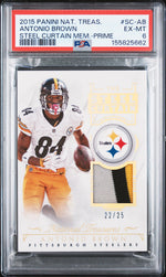 2015 Panini National Treasures Steel Curtain Memorabilia Steel Curtain Mem.-Prime Antonio Brown #SC-AB /25 PSA 6