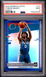 2020 Donruss Optic Rated Rookie Purple Tyrese Maxey #171 PSA 9