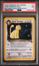 2000 Pokemon Black Star Promo Nintendo Magazine Holo Dark Persian #17 PSA 7