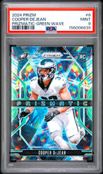 2024 Prizm Prizmatic Prizms Green Wave Cooper Dejean #6 PSA 9