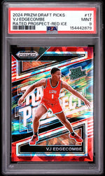 2024 Panini Prizm Draft Picks Rated Prospect Red Ice Vj Edgecombe #17 PSA 9