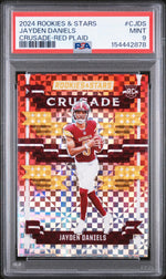 2024 Panini Rookies and Stars Crusade Red Plaid Jayden Daniels #C-JDS PSA 9