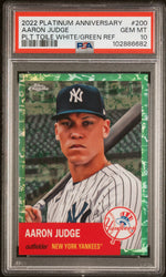 2022 Topps Chrome Platinum Anniversary Toile White Green Refractor Aaron Judge #200 /99 PSA 10