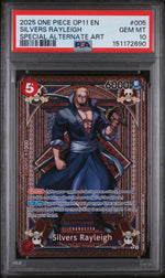 2025 One Piece OP11 Silvers Rayleigh #005 Special Alternate Art PSA 10