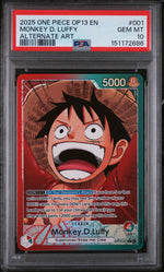 2025 One Piece Carrying On His Will Alternate Art Monkey D. Luffy #OP13001 PSA 10
