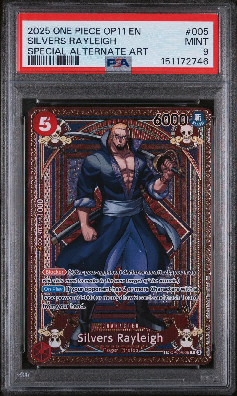 2025 One Piece Silvers Rayleigh #005 Special Alternate Art PSA 9