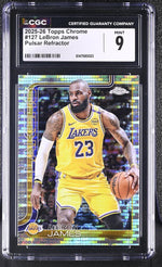 2025 Topps Chrome #127 LeBron James Pulsar Refractor CGC 9